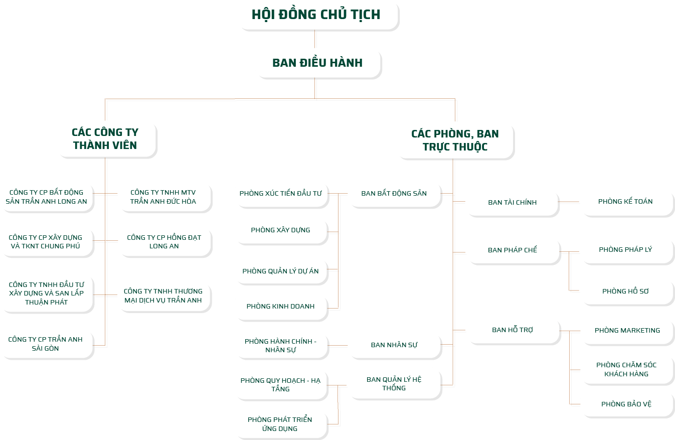 MÔ HÌNH TỔ CHỨC BỘ MÁY TẬP ĐOÀN TRẦN ANH GROUP